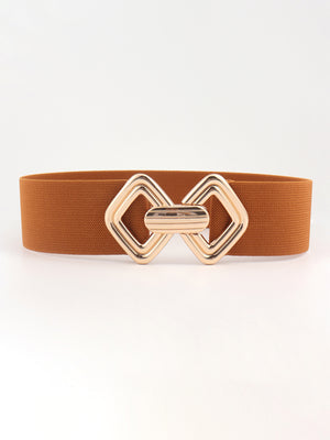 Geometric Buckle Elastic Wide Belt-Teresa's Fashionista LLC