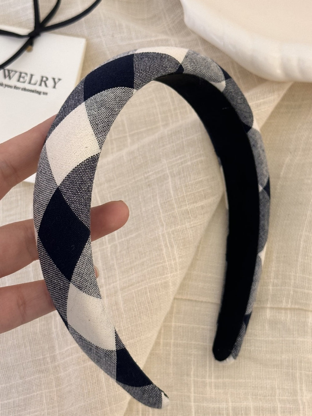 Polyester Plaid Wide Headband - Teresa's Fashionista LLC