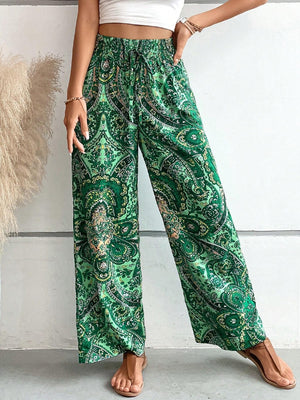 Printed Wide Leg Pants-Teresa's Fashionista LLC