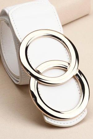 Zinc Alloy Buckle Elastic PU Belt-Teresa's Fashionista LLC