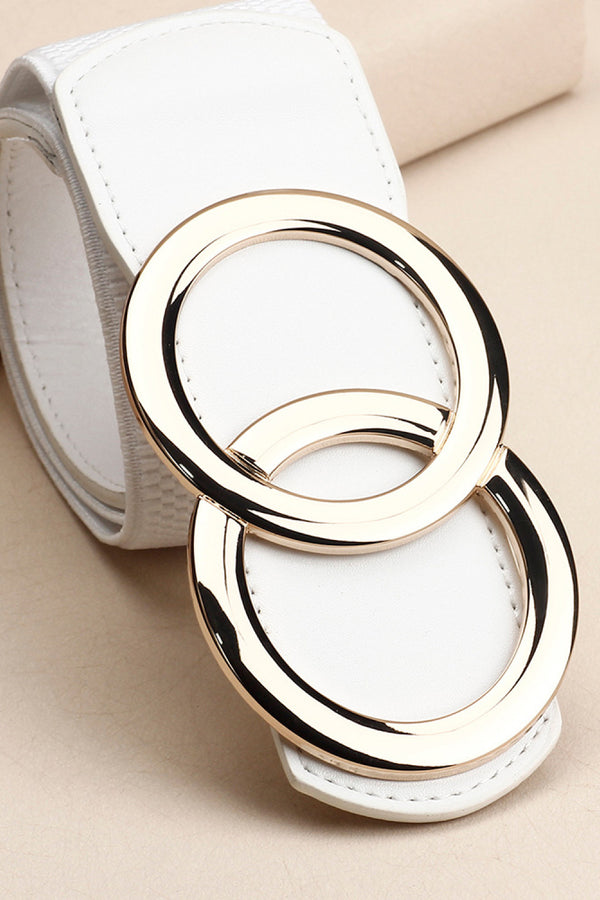 Zinc Alloy Buckle Elastic PU Belt-Teresa's Fashionista LLC