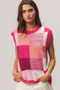 BiBi Color Block Round Neck Sweater Vest-Teresa's Fashionista LLC