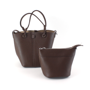 P25018 2-in-1 Small Microfiber Leather Tote w/Crossbody Bag