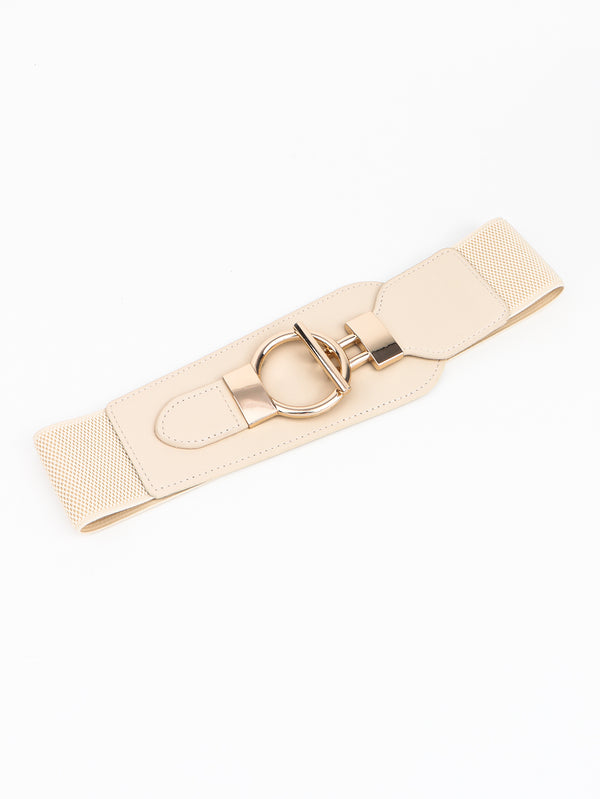 PU Elastic Wide Belt with Alloy Buckle-Teresa's Fashionista LLC