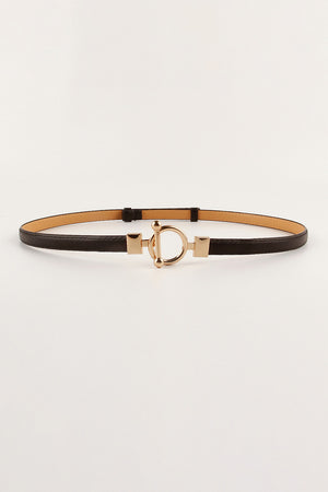 Toggle Buckle Skinny PU Belt-Teresa's Fashionista LLC