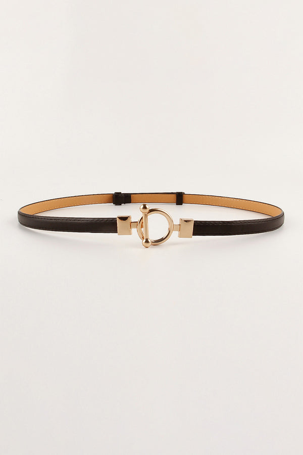 Toggle Buckle Skinny PU Belt-Teresa's Fashionista LLC