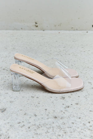 DDK Make Myself Clear Mule Block Heels-Teresa's Fashionista LLC
