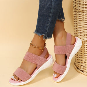 Rubber Open Toe Low Heel Sandals-Teresa's Fashionista LLC