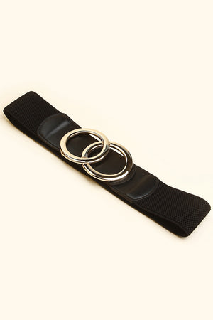 Zinc Alloy Buckle Elastic PU Belt-Teresa's Fashionista LLC