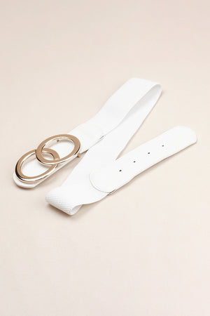 Zinc Alloy Buckle Elastic PU Belt-Teresa's Fashionista LLC