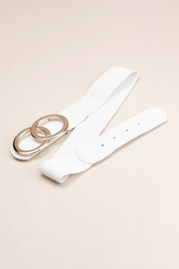 Zinc Alloy Buckle Elastic PU Belt-Teresa's Fashionista LLC