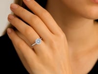 2 Carat Round Lab Grown IGI G/VS1 Diamond Solitaire Ring in Sterling Silver
