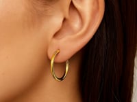 14k Yellow Gold Endless Round Hoop Earrings(2x21mm)