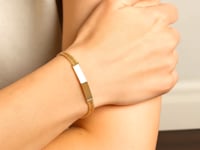 14k Yellow Gold ID Bracelet with Double Rope Chain (3.00 mm)