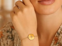 14k Yellow Gold 7 inch Bracelet with Compass (1.00 mm)