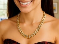 14k Two Tone Gold Pave Curb Chain (11.23 mm)