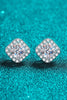 925 Sterling Silver Inlaid 2 Carat Moissanite Square Stud Earrings-Teresa's Fashionista LLC