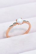 Opal Contrast Platinum-Plated Ring-Teresa's Fashionista LLC