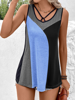 Color Block Tank Top-Teresa's Fashionista LLC