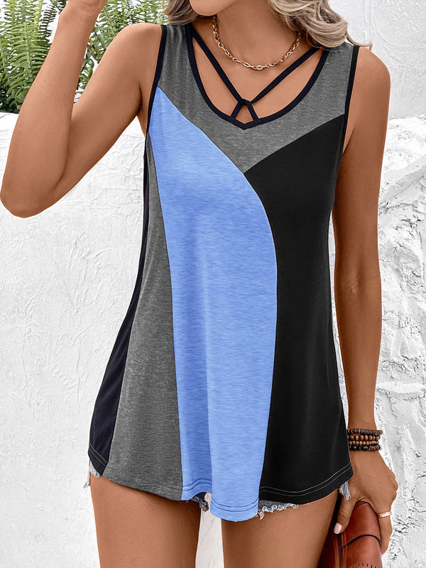 Color Block Tank Top-Teresa's Fashionista LLC