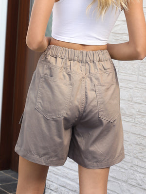 Pocketed High Waist Denim Shorts-Teresa's Fashionista LLC