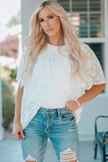 Round Neck Puff Sleeve Blouse-Teresa's Fashionista LLC