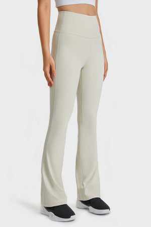 Elastic Waist Flare Yoga Pants-Teresa's Fashionista LLC