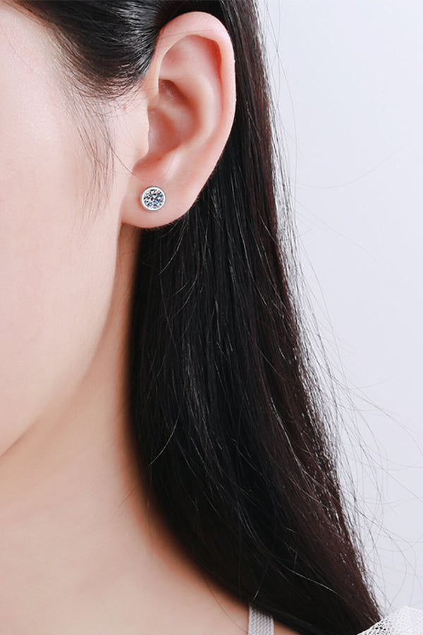 Moissanite Round-Shaped Stud Earrings-Teresa's Fashionista LLC