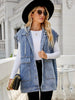 Hooded Sleeveless Denim Top with Pockets-Teresa's Fashionista LLC