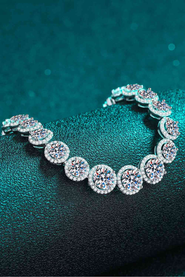 925 Sterling Silver 10.4 Carat Moissanite Bracelet-Teresa's Fashionista LLC