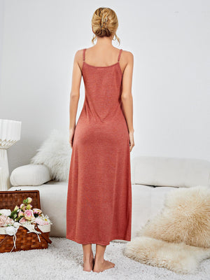 Scoop Neck Spaghetti Strap Night Dress-Teresa's Fashionista LLC