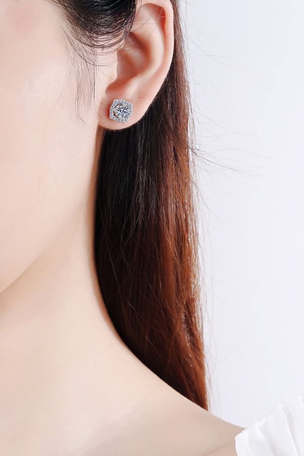 1 Carat Moissanite Geometric Stud Earrings-Teresa's Fashionista LLC