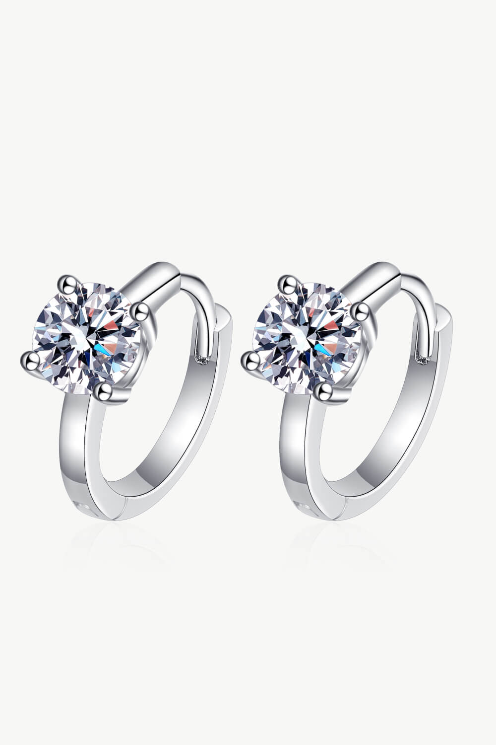 Moissanite Huggie Earrings-Teresa's Fashionista LLC