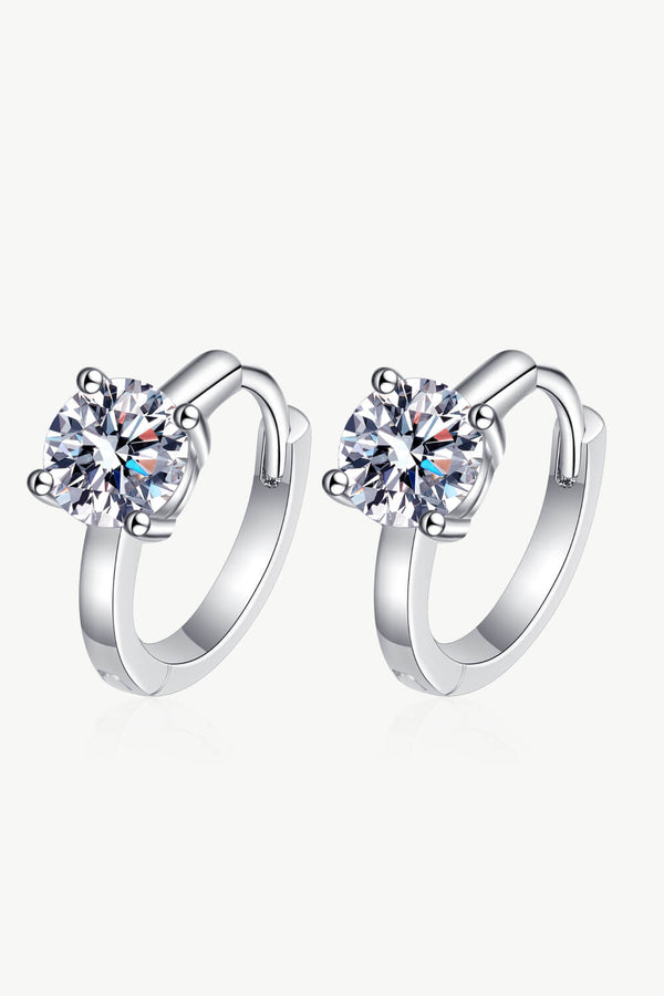 Moissanite Huggie Earrings-Teresa's Fashionista LLC