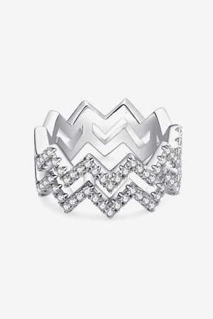 Moissanite Zigzag Stacking Rings-Teresa's Fashionista LLC