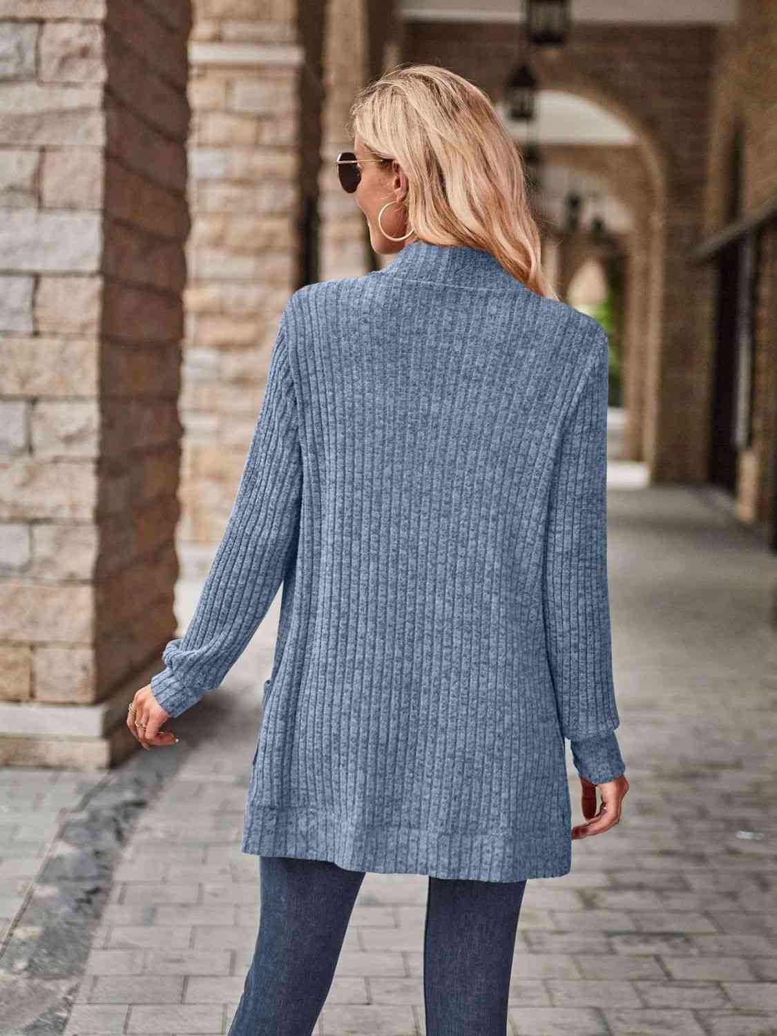 Open Front Cardigan with Pockets-Teresa&#39;s Fashionista LLC