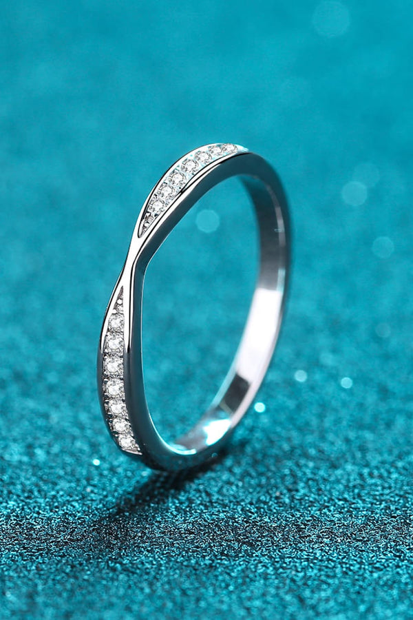 Moissanite Rhodium-Plated Ring-Teresa's Fashionista LLC