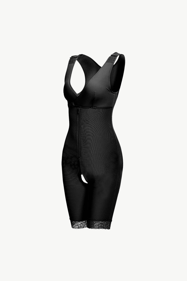 Full Size Lace Trim Shapewear with Zipper-Teresa's Fashionista LLC