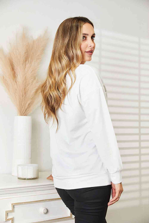 Simply Love Graphic Dropped Shoulder Round Neck Sweatshirt-Teresa's Fashionista LLC