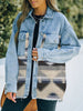 Collared Neck Dropped Shoulder Denim Jacket-Teresa's Fashionista LLC