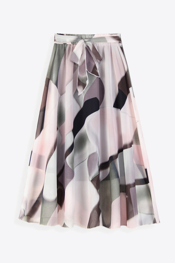 Full Size Floral Tie-Waist Skirt-Teresa's Fashionista LLC