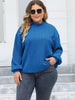 Plus Size Mock Neck Long Sleeve Knit Top-Teresa's Fashionista LLC