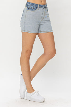 Judy Blue Full Size Color Block Denim Shorts-Teresa's Fashionista LLC
