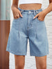 High Waist Denim Shorts with Pockets-Teresa's Fashionista LLC