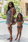 Marina West Swim Full Size Clear Waters Swim Dress in Black Roses-Teresa's Fashionista LLC