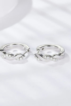 Moissanite Twisted Platinum-Plated Earrings-Teresa's Fashionista LLC