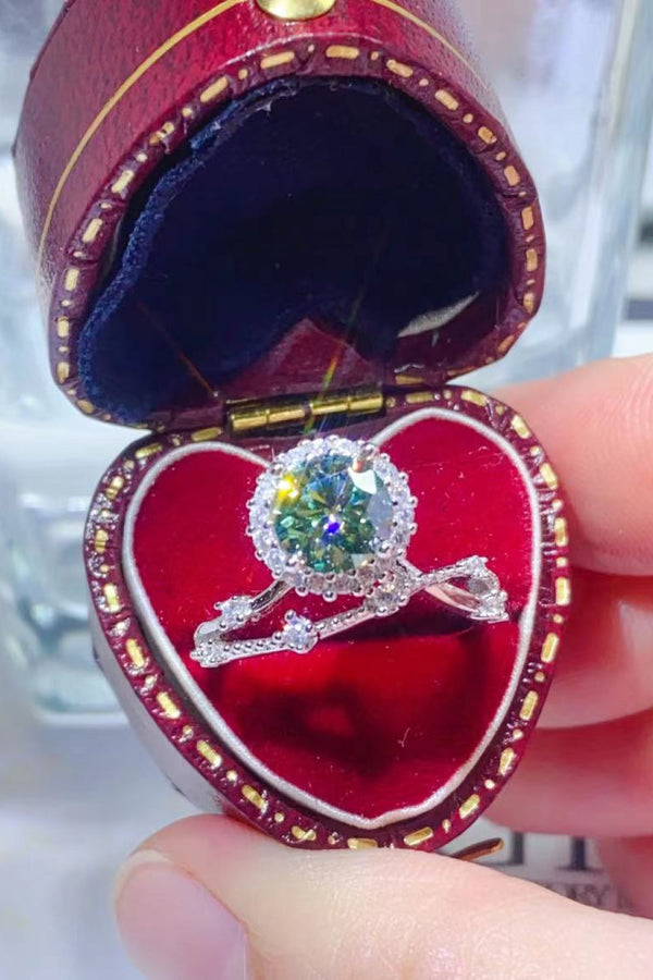 1 Carat Moissanite Platinum-Plated Ring-Teresa's Fashionista LLC