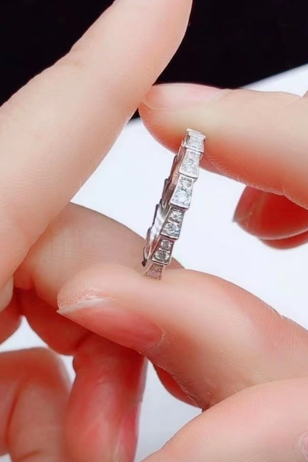 Shiny 3 Carat Moissanite Platinum-Plated Ring-Teresa&#39;s Fashionista LLC