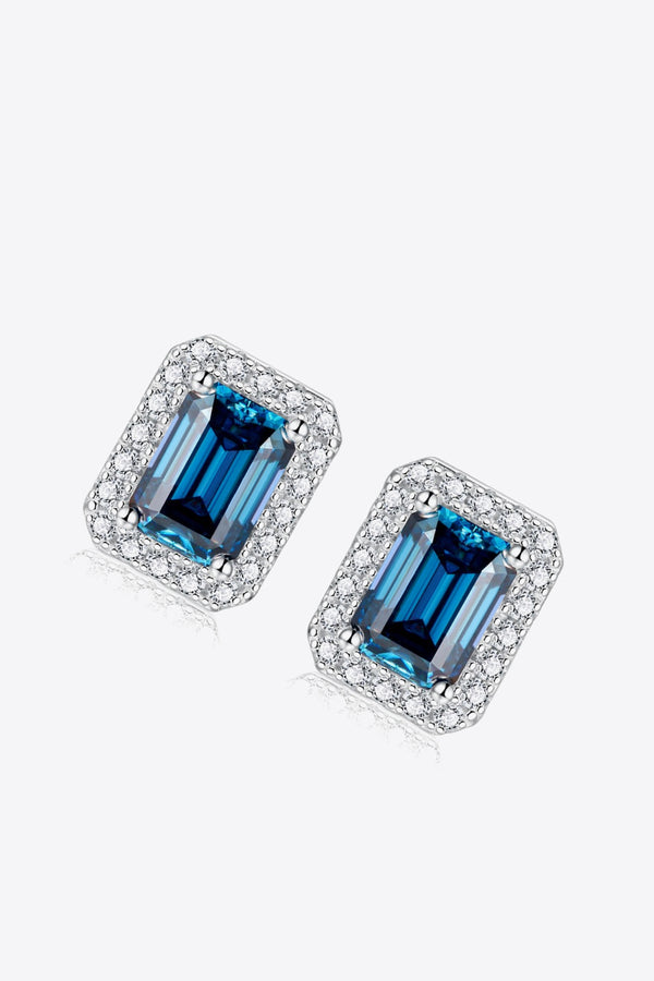 2 Carat Moissanite Stud Earrings in Indigo-Teresa's Fashionista LLC