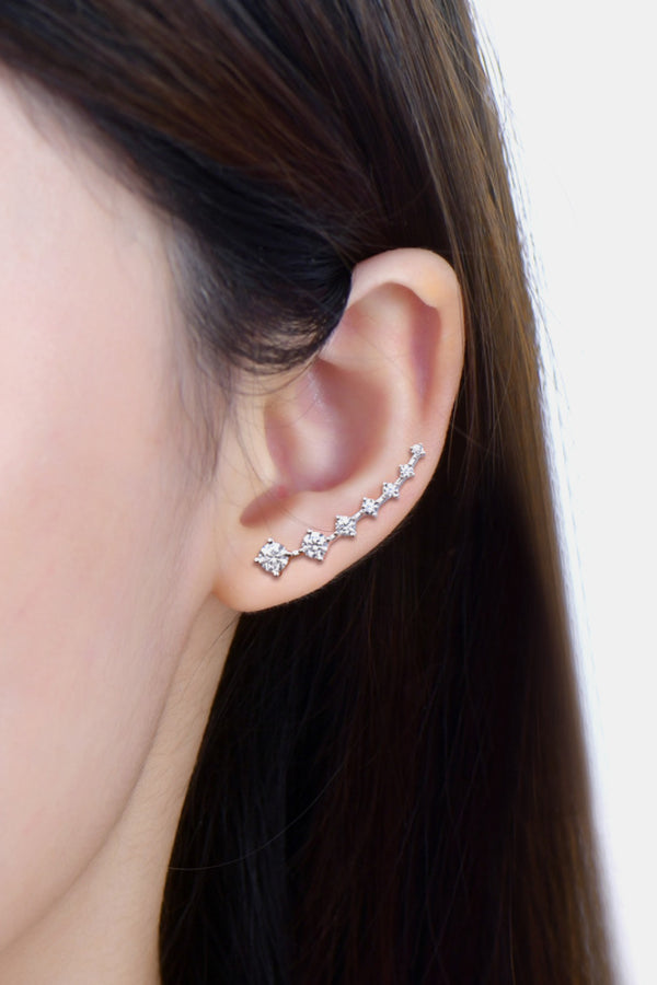 1.9 Carat Moissanite 925 Sterling Silver Earrings-Teresa's Fashionista LLC